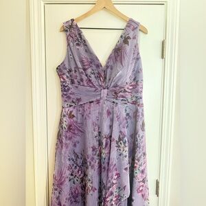 R&M Richards Lavender Floral Maxi Dress